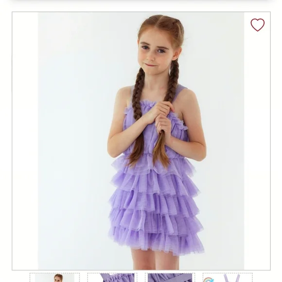 Lavender Ruffle Kids Dress - Picture 5 of 12